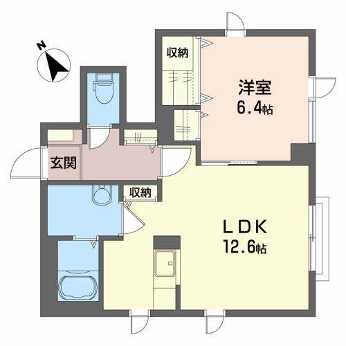 ガーデンコートE(1LDK/1階)の間取り写真