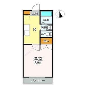 アミューズシバタ C(1K/2階)の間取り写真