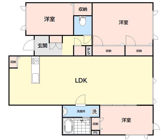 凛樹リンジュ(3LDK/1階)の間取り写真