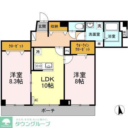 パストラル湘南(2LDK/1階)の間取り写真