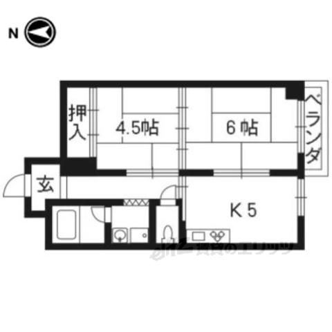 六角CITYハイツ(2DK/2階)の間取り写真
