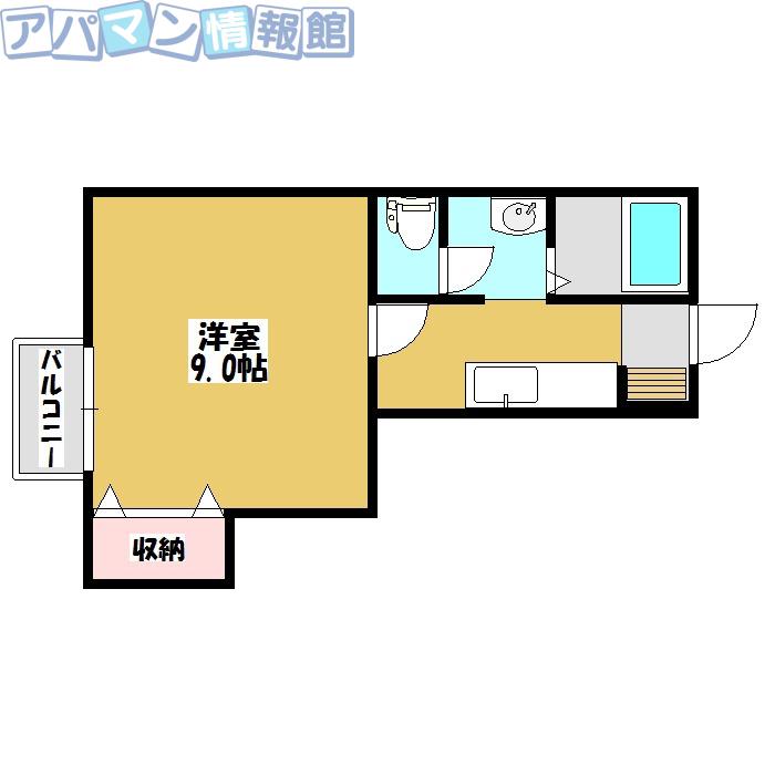 コモンズ古津 A棟(1K/1階)の間取り写真