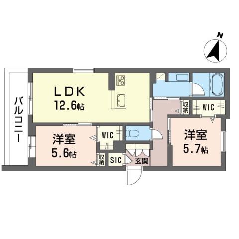 フォルトリア(2LDK/2階)の間取り写真