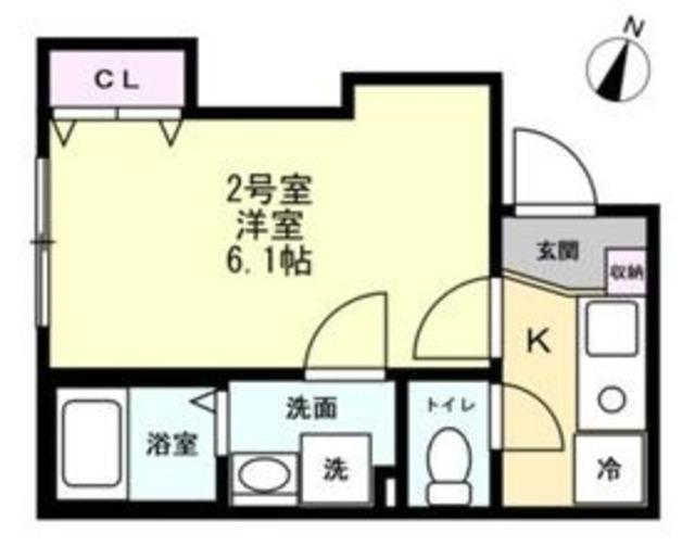 ブリーゼ平町(1K/2階)の間取り写真