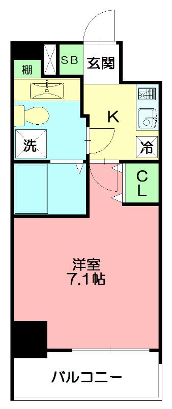 レジディア本厚木(1K/8階)の間取り写真