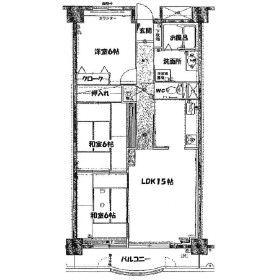 プライムタウン木戸町(3LDK/4階)の間取り写真