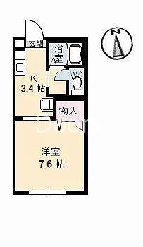 サンライズコーポ(1K/2階)の間取り写真
