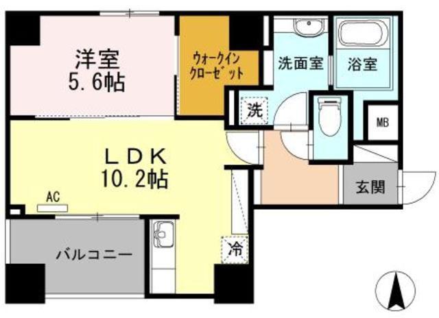 グランディーノ早稲田(1LDK/2階)の間取り写真