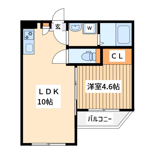 ラムフォーリア海老名(1LDK/3階)の間取り写真