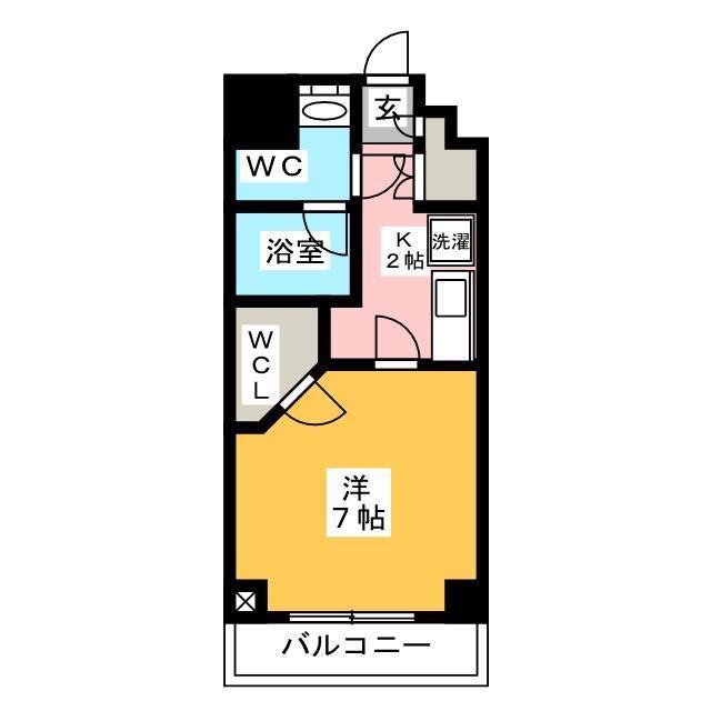 パークアクシス菊川(1K/3階)の間取り写真