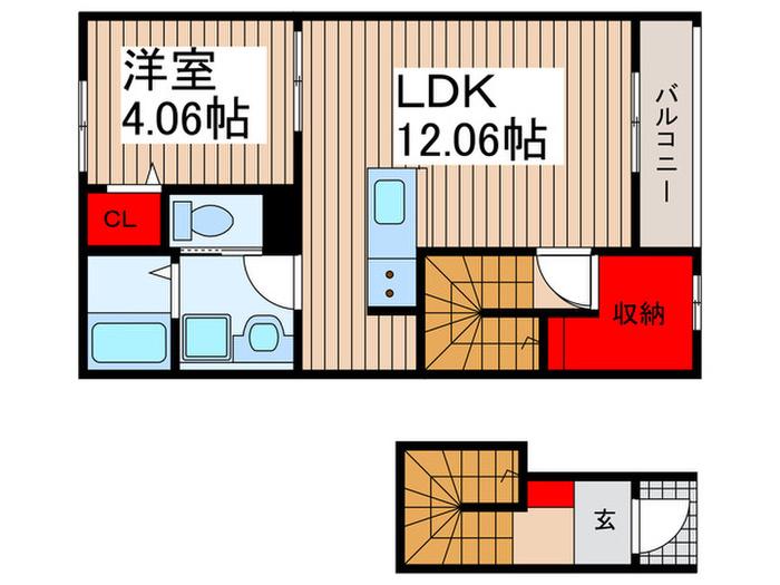 リーブルファイン春日部樋堀(1LDK/2階)の間取り写真