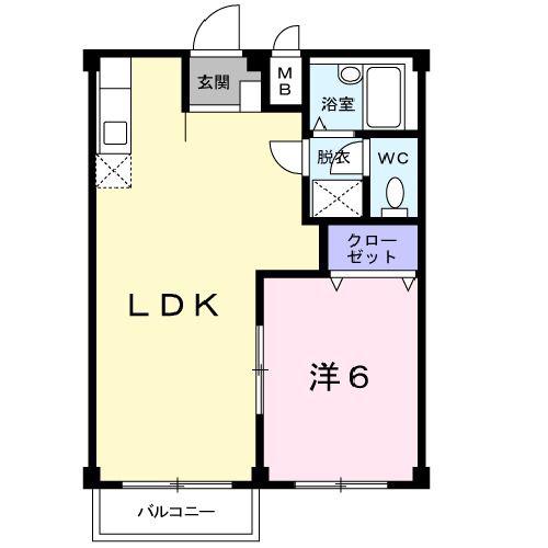 アンテリージェ真鍋(1LDK/1階)の間取り写真
