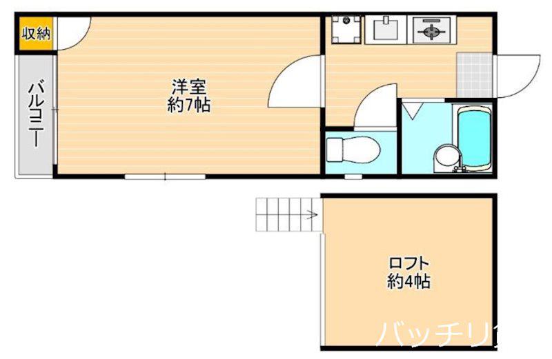 パークコート住吉(1K/2階)の間取り写真