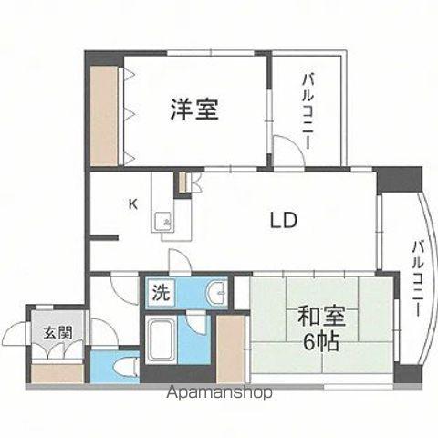 ジートラスト薬院(2LDK/9階)の間取り写真