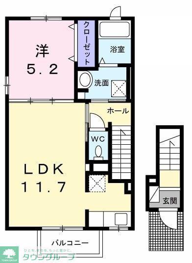 ＪＲ武蔵野線 新八柱駅 徒歩13分 2階建 築4年(1LDK/2階)の間取り写真