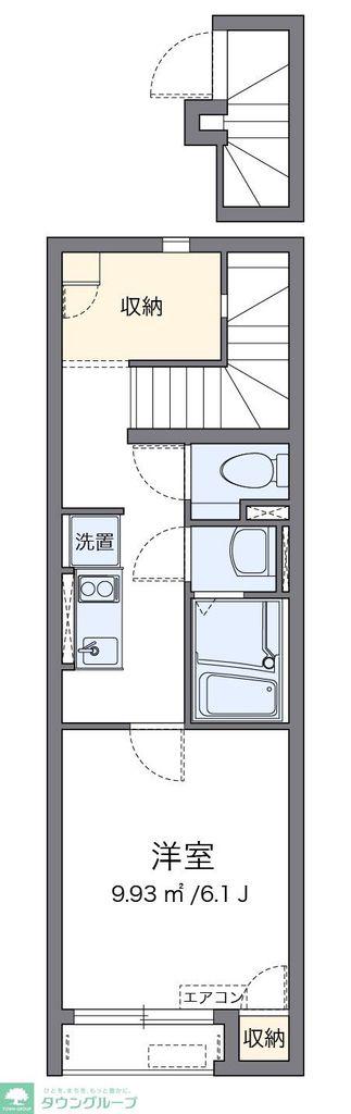 クレイノWAKANAII(1K/2階)の間取り写真