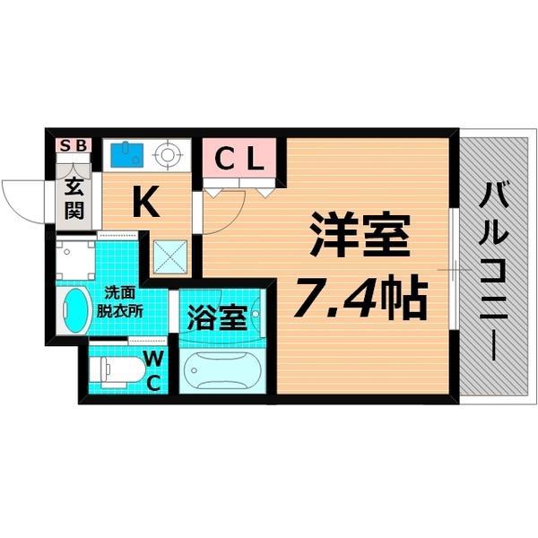 AILE京橋(1K/3階)の間取り写真