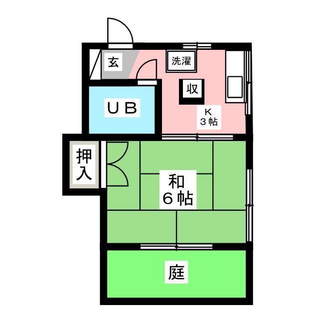 アルブルときわ台(1K/1階)の間取り写真