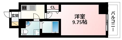 サンレムート江坂ファースト(1K/2階)の間取り写真