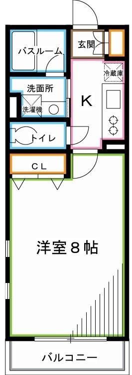 ORBITAL8(1K/1階)の間取り写真