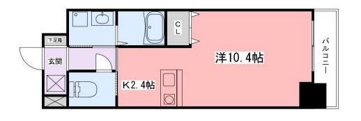 インタービレッジ高岡駅前(ワンルーム/6階)の間取り写真