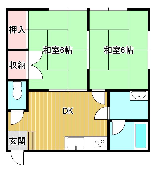アティックハウスII(2DK/1階)の間取り写真