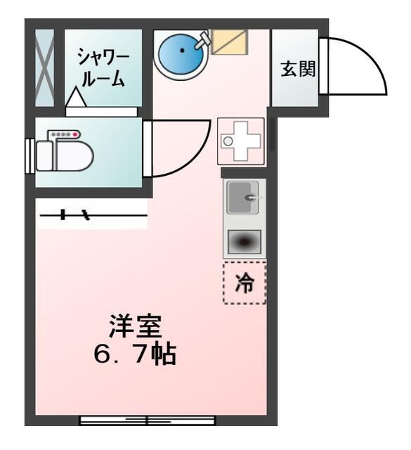 GLANZ稲荷台(ワンルーム/3階)の間取り写真