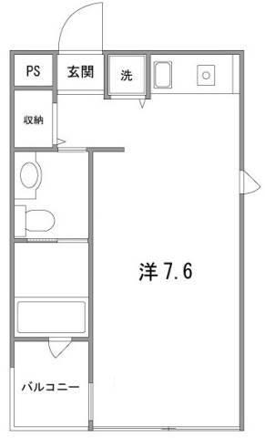 クインズビル(ワンルーム/4階)の間取り写真