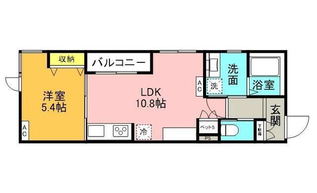 駒沢公園テラス(1LDK/3階)の間取り写真
