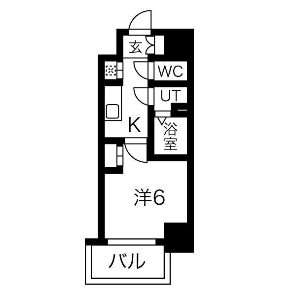 エステート金山(1K/8階)の間取り写真