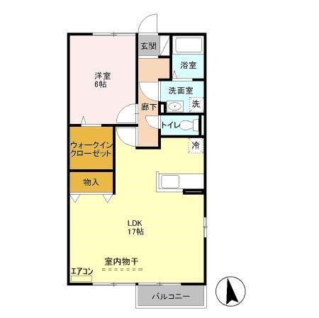 コモド八ヶ崎A・B(1LDK/2階)の間取り写真