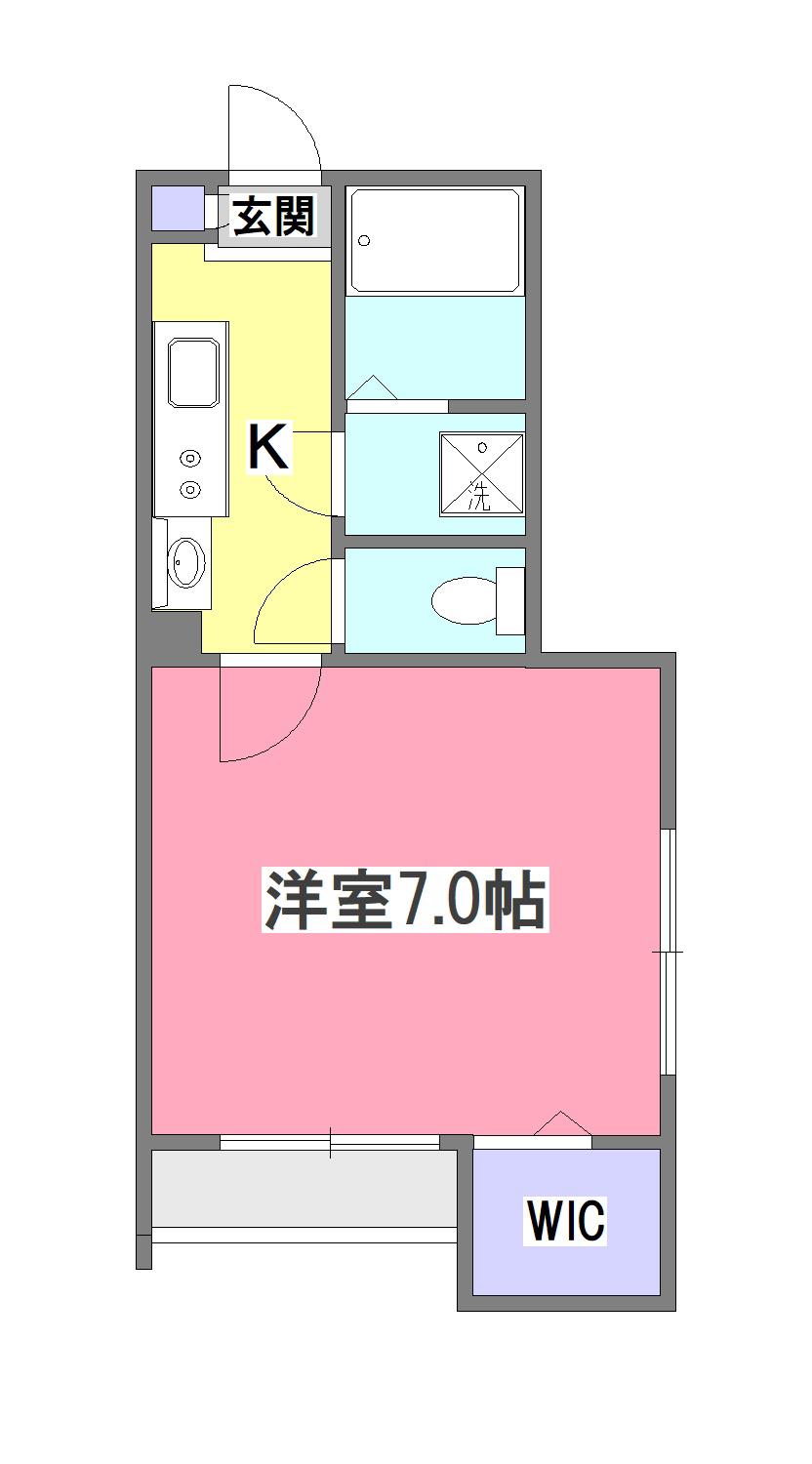 コンフォルタ清瀬(1K/1階)の間取り写真