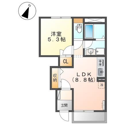 フルール(1LDK/2階)の間取り写真