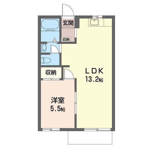 スカイホープA(1LDK/1階)の間取り写真