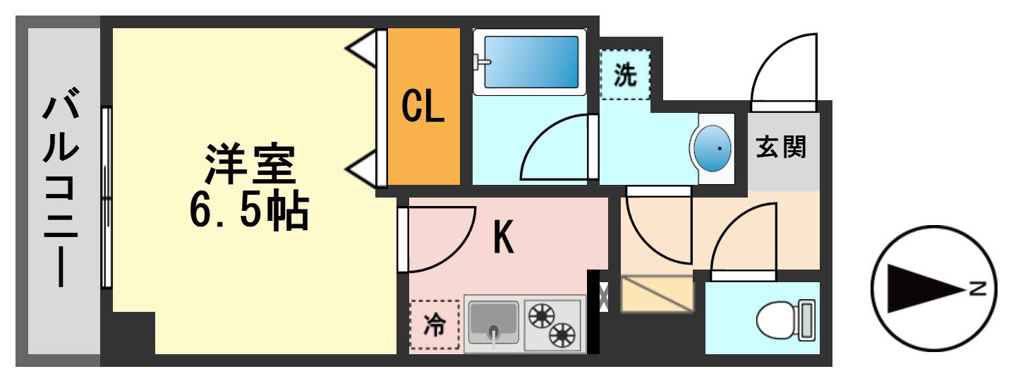 メインステージ一之江(1K/6階)の間取り写真