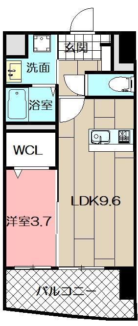 MID TERRACE(1LDK/2階)の間取り写真