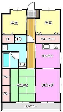 ボヌール原田町(4DK/5階)の間取り写真