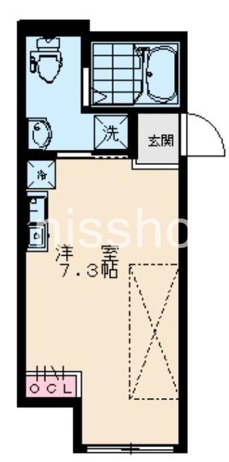 トリアス・アクシス府中(ワンルーム/3階)の間取り写真