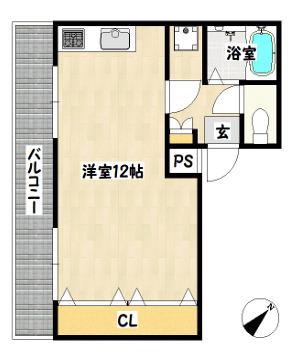 サニーサイドマンション(ワンルーム/5階)の間取り写真
