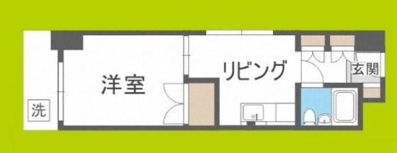 東三国グランドハイツ北(1DK/8階)の間取り写真