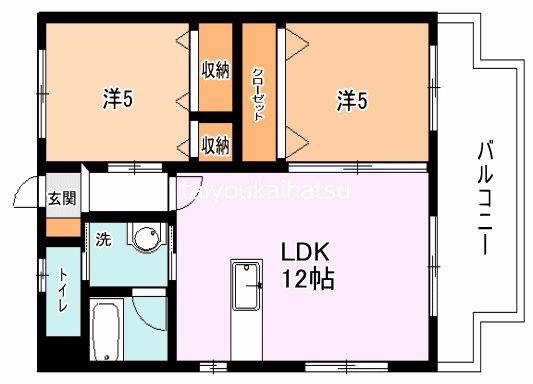 ハイム有嶋(2LDK/2階)の間取り写真