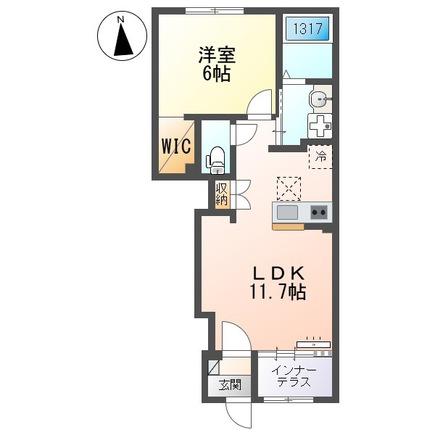 サンライズ南陽(1LDK/1階)の間取り写真