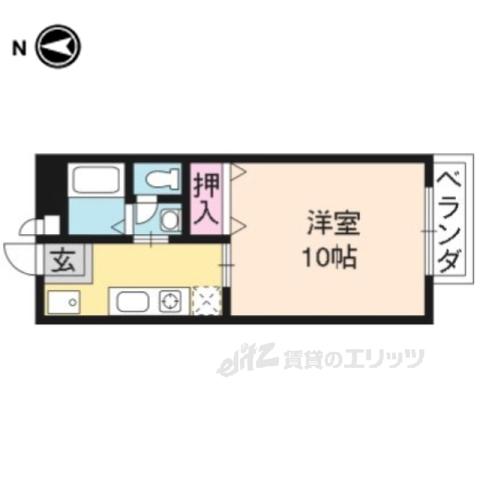 ビーライン清風(1K/1階)の間取り写真