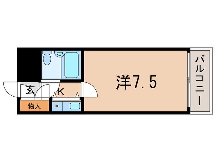 メゾンサンシャイン(1K/8階)の間取り写真