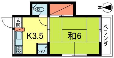 ひかり荘(1K/1階)の間取り写真