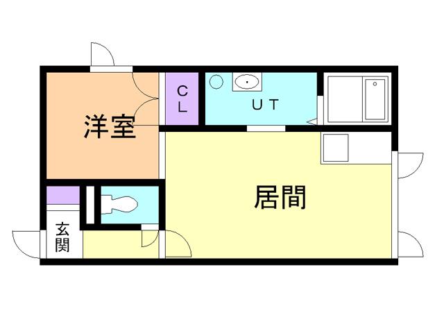 クオーク(1LDK/1階)の間取り写真