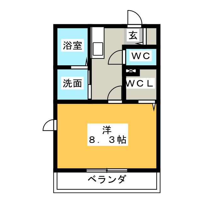 CASA COMODA(1K/3階)の間取り写真