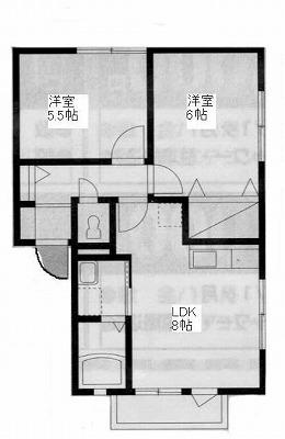 レーベン I(2LDK/2階)の間取り写真