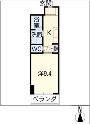 SOLAO金山(1K/2階)の間取り写真