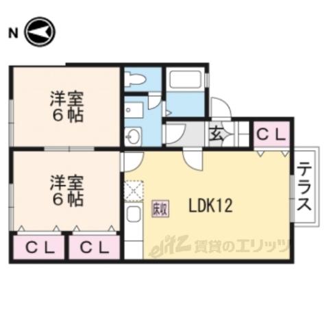 サンシャイン翼(2LDK/1階)の間取り写真